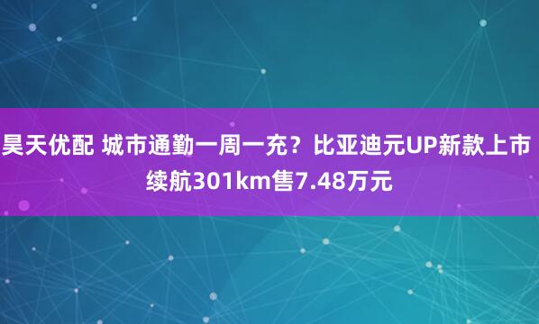 昊天优配 城市通勤一周一充？比亚迪元UP新款上市 续航301km售7.48万元