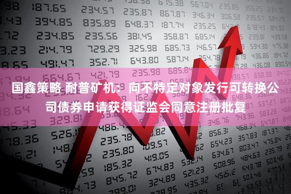 国鑫策略 耐普矿机：向不特定对象发行可转换公司债券申请获得证监会同意注册批复